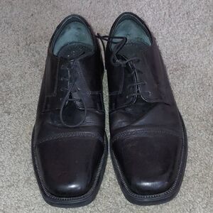 Borelli black leather dress shoes Sz 12